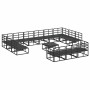 Conjunto de sofá de jardín con cojín 14 pcs Negro Aluminio