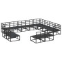 Conjunto de sofá de jardín con cojín 12 pcs Negro Aluminio