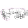 Conjunto de sofá de jardín con cojín 12 pcs Negro Aluminio