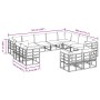 Conjunto de sofá de jardín con cojín 12 pcs Negro Aluminio