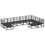 Conjunto de sofá de jardín 9 pcs Negro Aluminio