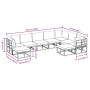 Conjunto de sofá de jardín 9 pcs Negro Aluminio