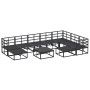 Conjunto de sofá de jardín 10 pcs Negro Aluminio