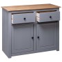 Graues Sideboard aus massivem Kiefernholz im Panama-Stil, 93 x 40 x 80 cm von vidaXL, Sideboards - Ref: Foro24-282698, Preis:...