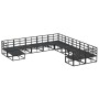 Conjunto de sofá de jardín 11 pcs Negro Aluminio