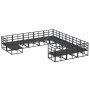 Conjunto de sofá de jardín 12 pcs Negro Aluminio