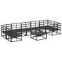 Conjunto de sofá de jardín 8 pcs Negro Aluminio
