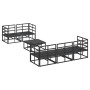 Conjunto de sofá de jardín con cojín 6 pcs Negro Aluminio