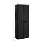 Mueble zapatero de tela con funda negro 60x30x166 cm