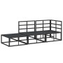 Conjunto de sofá de jardín con cojín 3 pcs Negro Aluminio