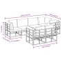 Conjunto de sofá de jardín con cojín 7 pcs Negro Aluminio