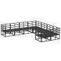 Conjunto de sofá de jardín con cojín 8 pcs Negro Aluminio