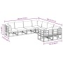 Conjunto de sofá de jardín con cojín 8 pcs Negro Aluminio