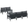 Conjunto de sofá de jardín 6 pcs Antracita Acero & tela