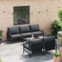 Conjunto de sofá de jardín 6 pcs Antracita Acero & tela