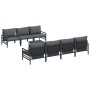 Conjunto de sofá de jardín 8 pcs Antracita Acero & Tela