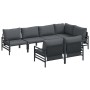 Conjunto de sofá de jardín 7 pcs Antracita Acero & tela