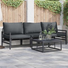 Conjunto de sofá de jardín 3 pcs Antracita Acero