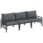 Conjunto de sofá de jardín 3 pcs Antracita Acero