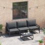 Conjunto de sofá de jardín 3 pcs Antracita Acero