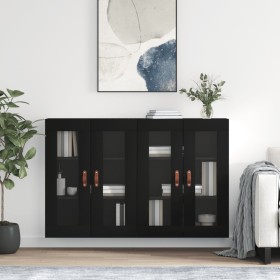 Armarios de pared 2 uds madera de ingeniería negro von vidaXL, Sideboards - Ref: Foro24-3197914, Preis: 168,63 €, Rabatt: %