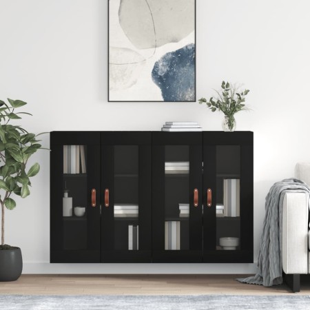 Armarios de pared 2 uds madera de ingeniería negro von vidaXL, Sideboards - Ref: Foro24-3197914, Preis: 168,63 €, Rabatt: %