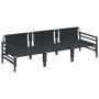 Conjunto de sofá de jardín 3 pcs Antracita Acero