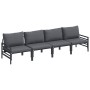 Conjunto de sofá de jardín 4 pcs Antracita Acero