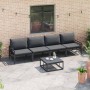 Conjunto de sofá de jardín 4 pcs Antracita Acero