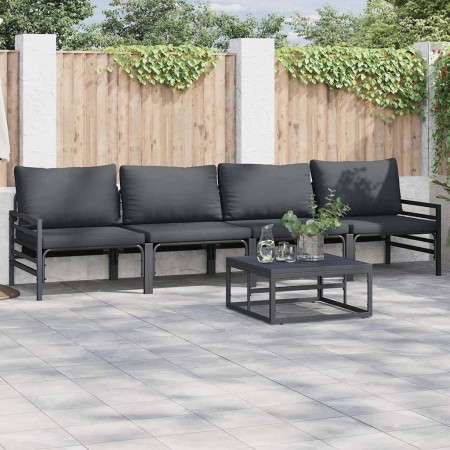 Conjunto de sofá de jardín 5 pcs Antracita Acero