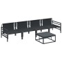 Conjunto de sofá de jardín 5 pcs Antracita Acero