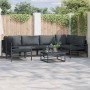 Conjunto de sofá de jardín 6 pcs Antracita Acero