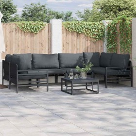 Conjunto de sofá de jardín 6 pcs Antracita Acero