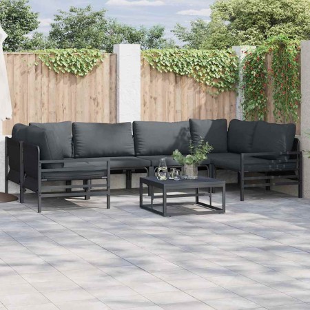 Conjunto de sofá de jardín 6 pcs Antracita Acero