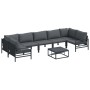 Conjunto de sofá de jardín 8 pcs Antracita Acero