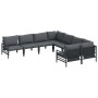 Conjunto de sofá de jardín 8 pcs Antracita Acero