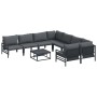 Conjunto de sofá de jardín 9 pcs Antracita Acero