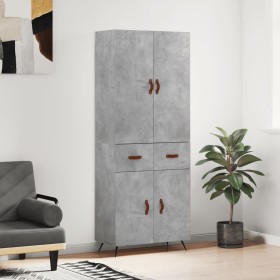 Hoher Schrank aus grauem Beton-Sperrholz, 69,5x34x180 cm. von vidaXL, Sideboards - Ref: Foro24-3198125, Preis: 160,69 €, Raba...