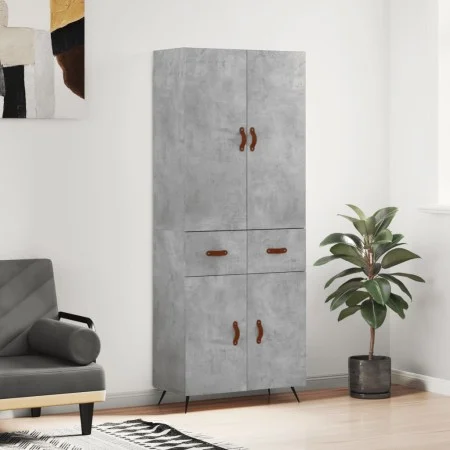 Hoher Schrank aus grauem Beton-Sperrholz, 69,5x34x180 cm. von vidaXL, Sideboards - Ref: Foro24-3198125, Preis: 160,69 €, Raba...