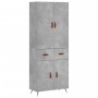 Hoher Schrank aus grauem Beton-Sperrholz, 69,5x34x180 cm. von vidaXL, Sideboards - Ref: Foro24-3198125, Preis: 160,69 €, Raba...