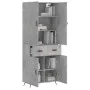 Aparador alto madera contrachapada gris hormigón 69,5x34x180 cm de vidaXL, Aparadores - Ref: Foro24-3198125, Precio: 158,58 €...