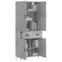 Hoher Schrank aus grauem Beton-Sperrholz, 69,5x34x180 cm. von vidaXL, Sideboards - Ref: Foro24-3198125, Preis: 160,69 €, Raba...