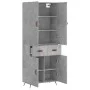 Aparador alto madera contrachapada gris hormigón 69,5x34x180 cm de vidaXL, Aparadores - Ref: Foro24-3198125, Precio: 158,58 €...