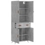 Hoher Schrank aus grauem Beton-Sperrholz, 69,5x34x180 cm. von vidaXL, Sideboards - Ref: Foro24-3198125, Preis: 160,69 €, Raba...