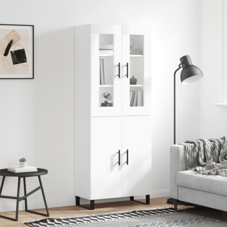 Hohes weißes Sperrholz-Sideboard 69,5 x 34 x 180 cm von vidaXL, Sideboards - Ref: Foro24-3198233, Preis: 162,91 €, Rabatt: %