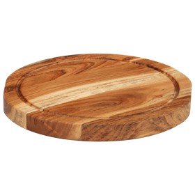 Tabla de cortar madera maciza de acacia Ø25x2,5 cm