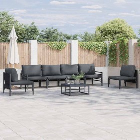 Conjunto de sofá de jardín 7 pcs Antracita Acero