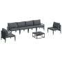 Conjunto de sofá de jardín 7 pcs Antracita Acero