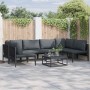 Conjunto de sofá de jardín 6 pcs Antracita Acero