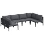 Conjunto de sofá de jardín 6 pcs Antracita Acero